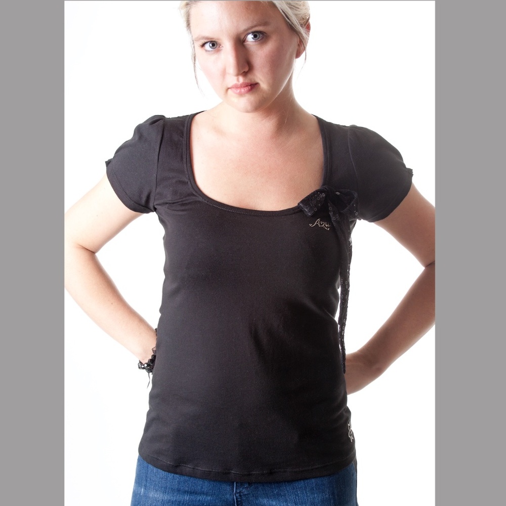 Short sleeve lace top combo white